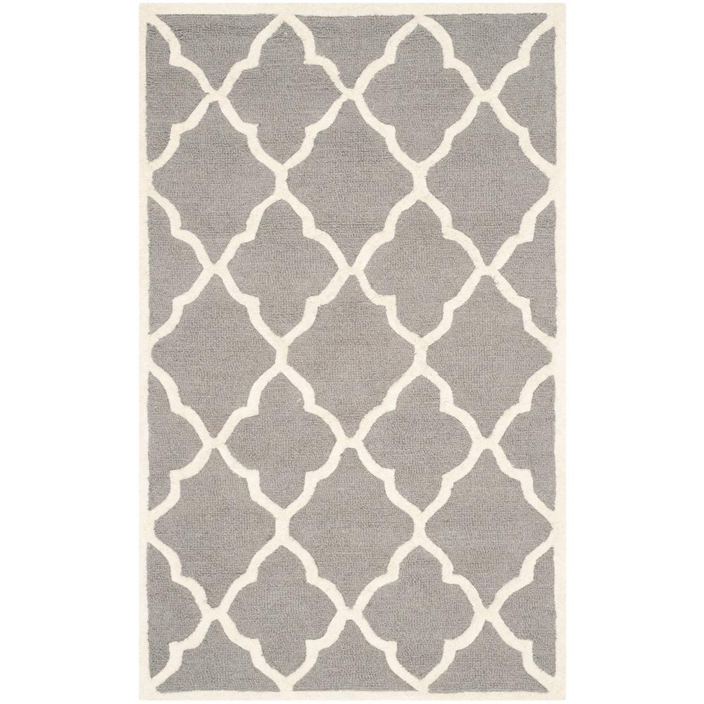 CAMBRIDGE, DARK GREY / IVORY, 3' X 5', Area Rug, CAM312D-3. Picture 1