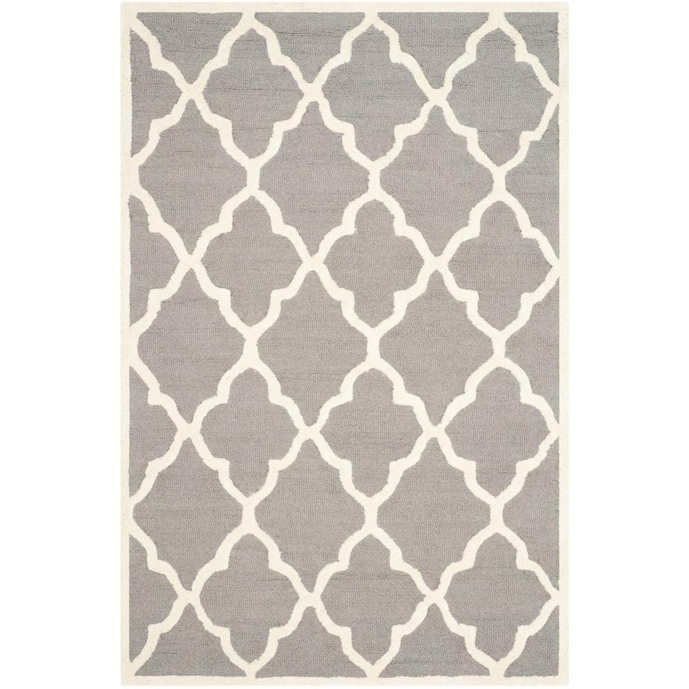CAMBRIDGE, DARK GREY / IVORY, 4' X 6', Area Rug, CAM312D-4. Picture 1
