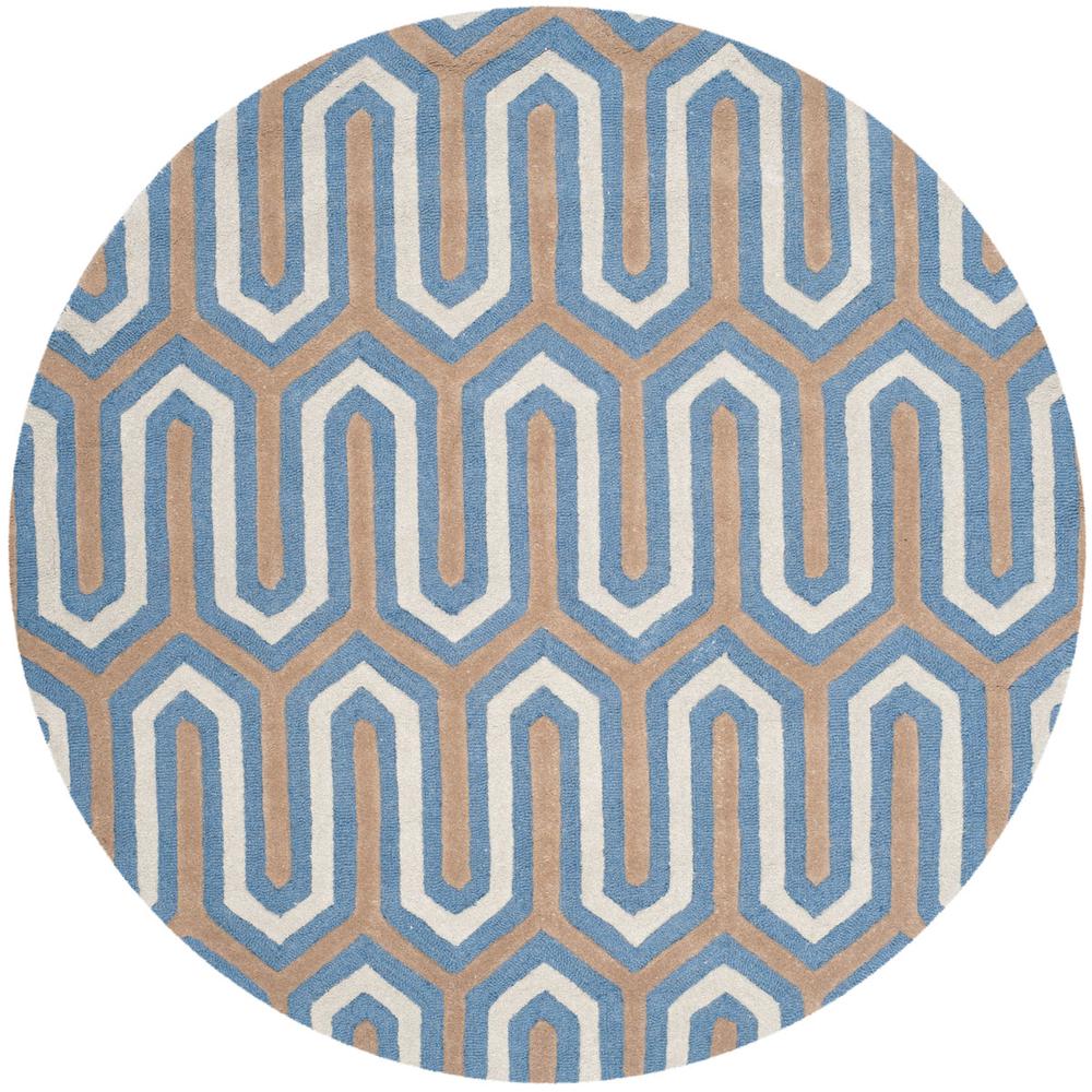 CAMBRIDGE, NAVY / GREY, 6' X 6' Round, Area Rug. Picture 1