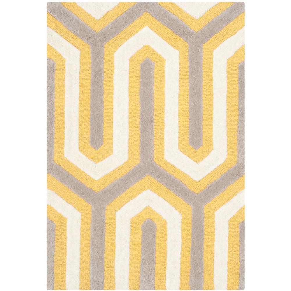 CAMBRIDGE, GOLD / GREY, 2' X 3', Area Rug. Picture 1