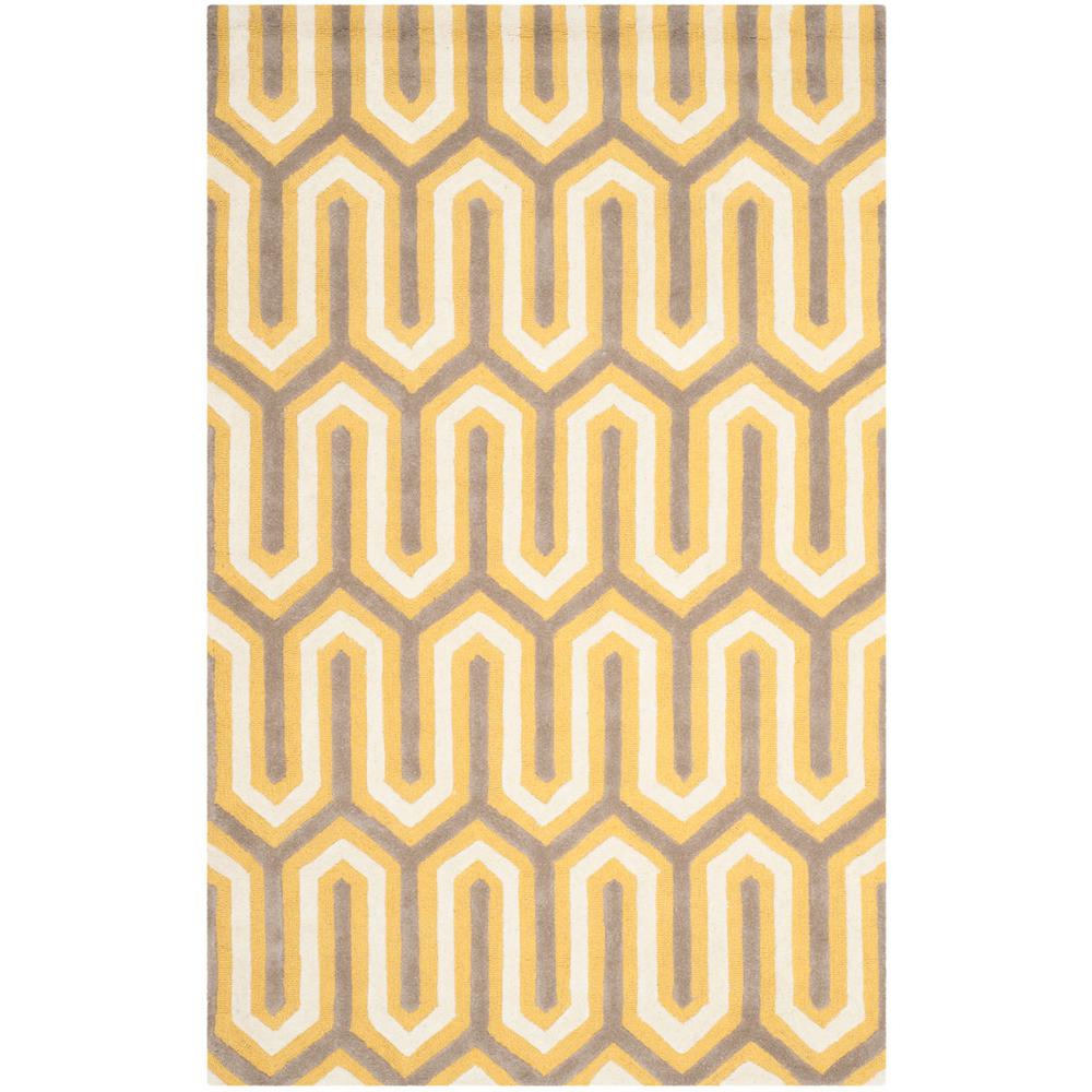 CAMBRIDGE, GOLD / GREY, 5' X 8', Area Rug. Picture 1