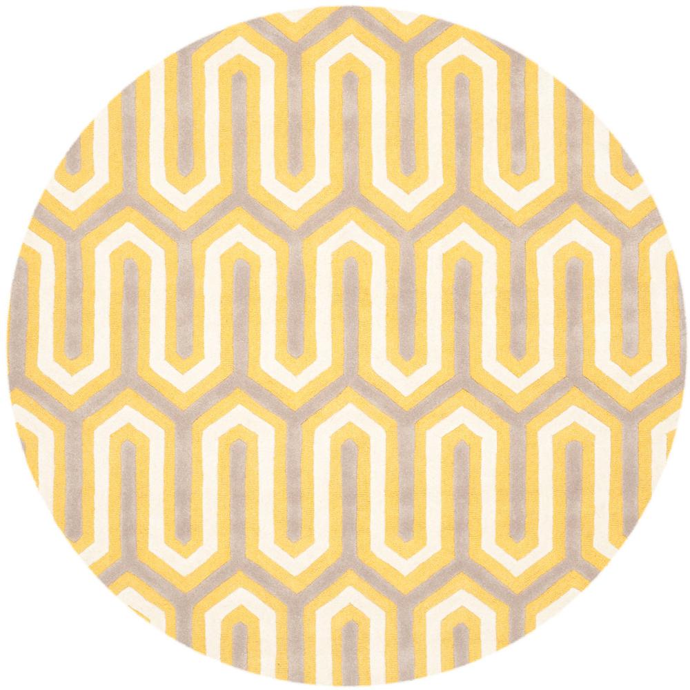 CAMBRIDGE, GOLD / GREY, 6' X 6' Round, Area Rug. Picture 1