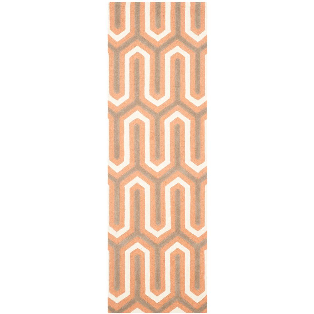CAMBRIDGE, ORANGE / GREY, 2'-6" X 8', Area Rug. Picture 1