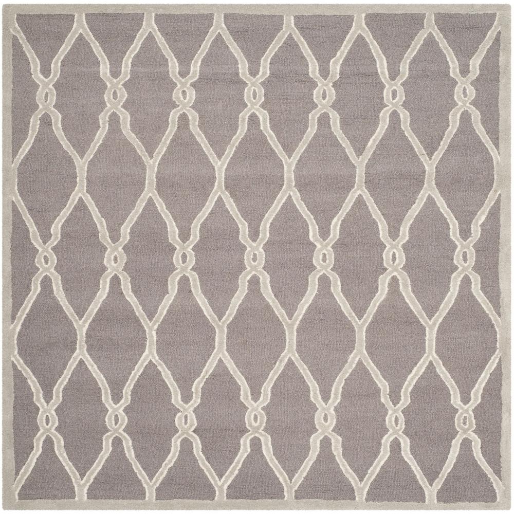 CAMBRIDGE, DARK GREY / IVORY, 6' X 6' Square, Area Rug, CAM352D-6SQ. Picture 1