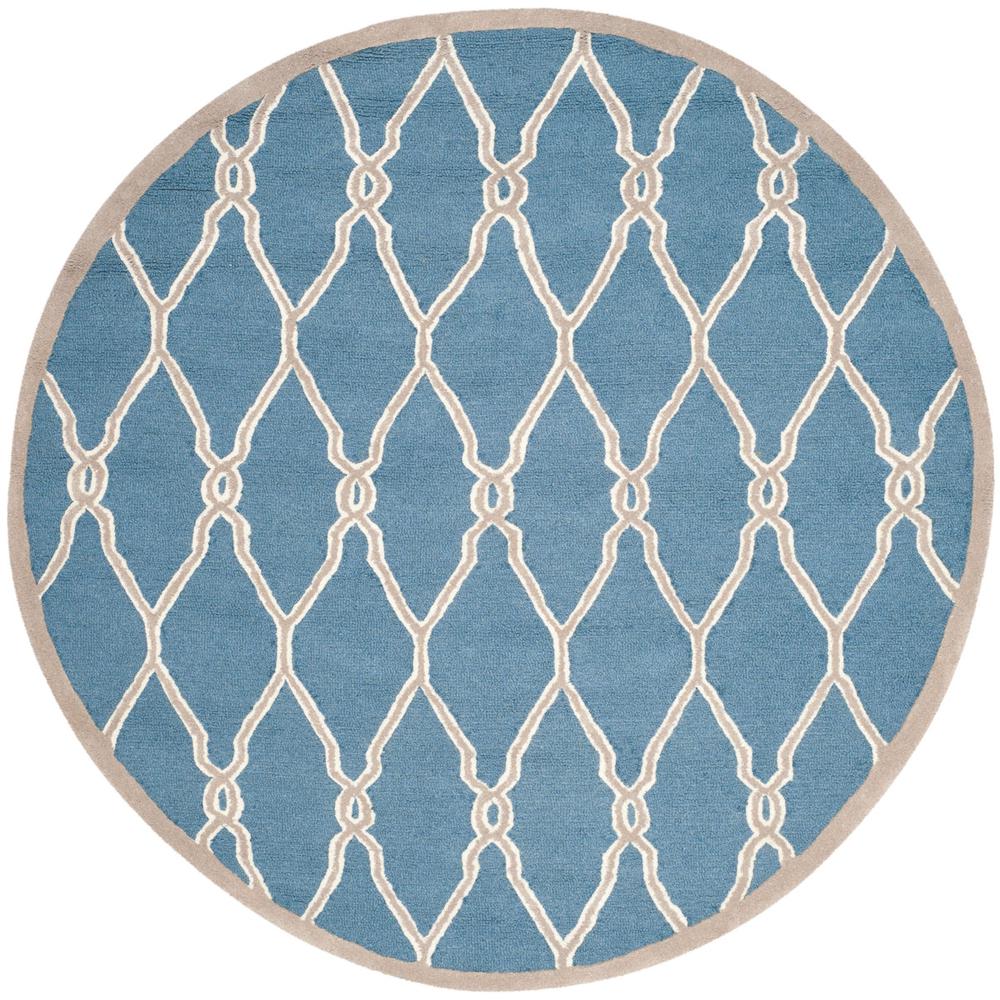 CAMBRIDGE, NAVY / IVORY, 6' X 6' Round, Area Rug, CAM352M-6R. Picture 1