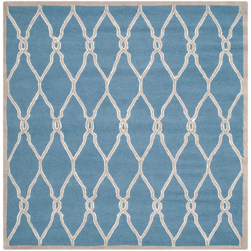 CAMBRIDGE, NAVY / IVORY, 6' X 6' Square, Area Rug, CAM352M-6SQ. Picture 1