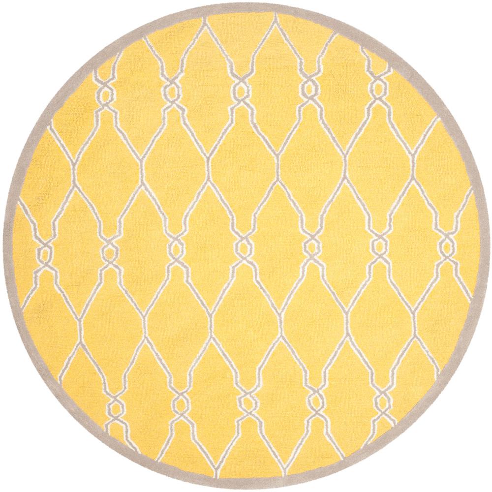CAMBRIDGE, GOLD / IVORY, 6' X 6' Round, Area Rug, CAM352Q-6R. Picture 1