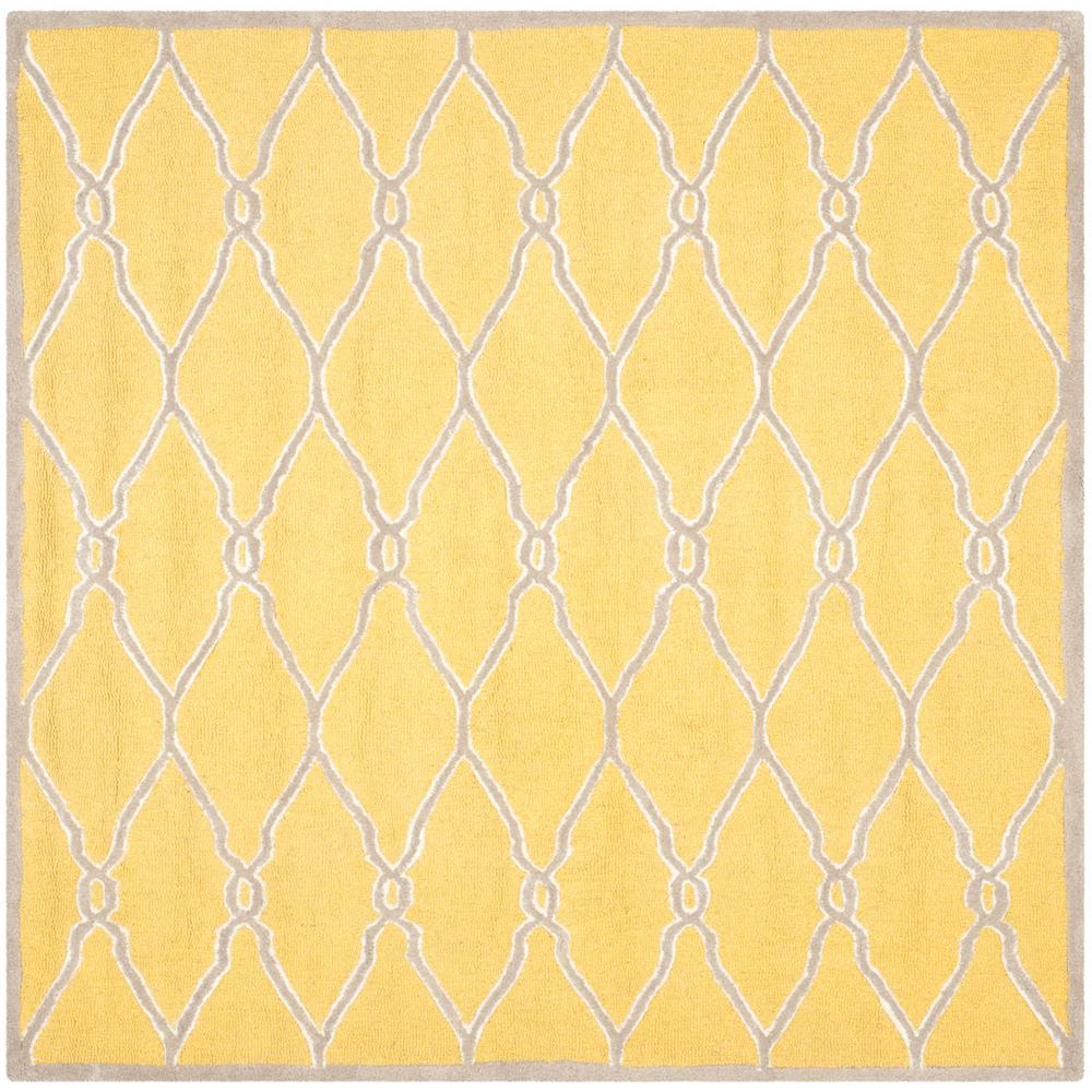 CAMBRIDGE, GOLD / IVORY, 6' X 6' Square, Area Rug, CAM352Q-6SQ. Picture 1