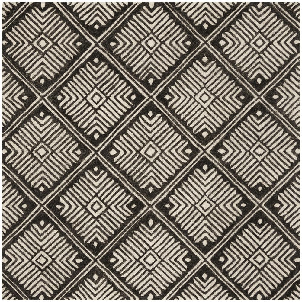 CAMBRIDGE, IVORY / CHARCOAL, 6' X 6' Square, Area Rug. Picture 1