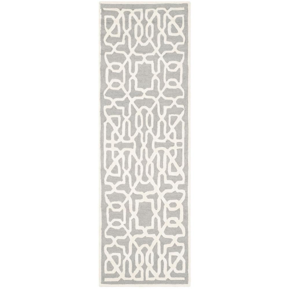 CAMBRIDGE, SILVER / IVORY, 2'-6" X 8', Area Rug, CAM570D-28. Picture 1