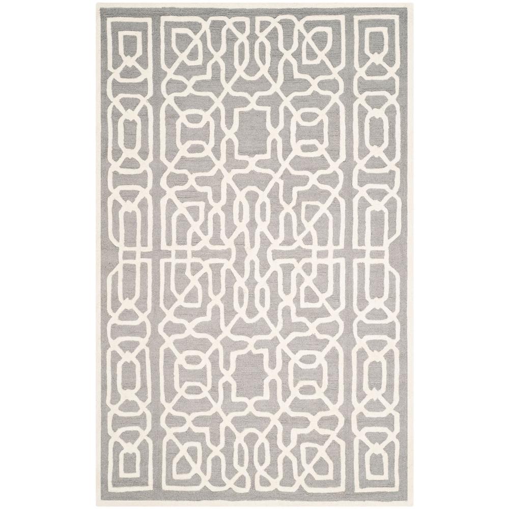 CAMBRIDGE, SILVER / IVORY, 5' X 8', Area Rug, CAM570D-5. Picture 1