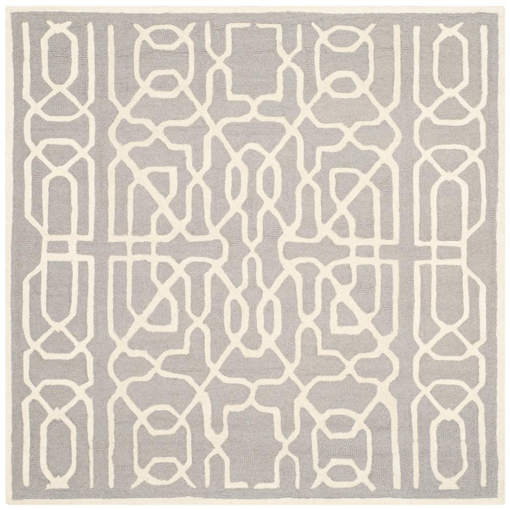 CAMBRIDGE, SILVER / IVORY, 6' X 6' Square, Area Rug, CAM570D-6SQ. Picture 1