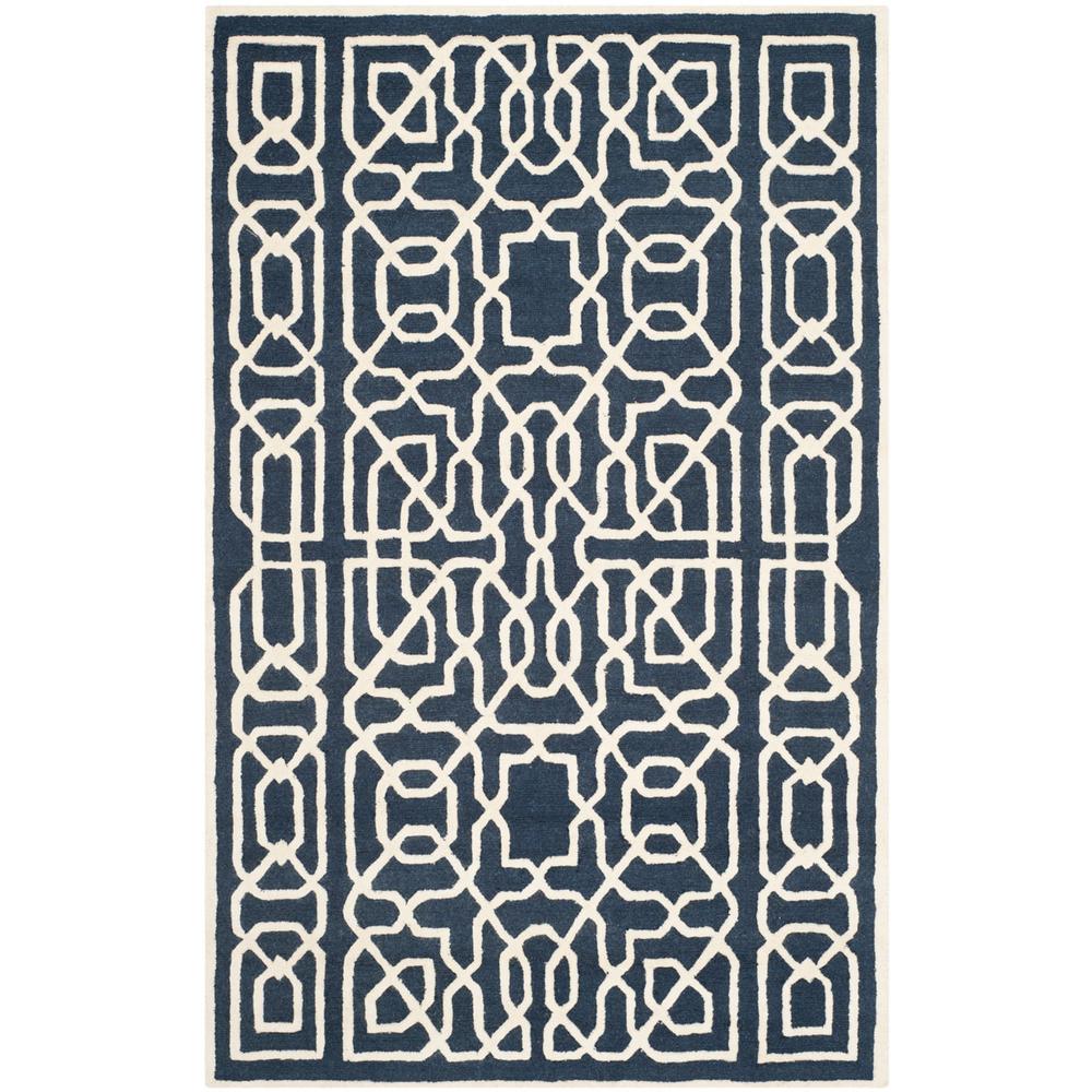 CAMBRIDGE, NAVY / IVORY, 5' X 8', Area Rug, CAM570M-5. Picture 1