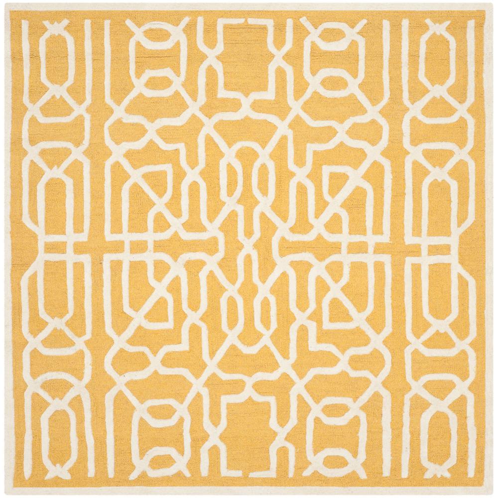 CAMBRIDGE, GOLD / IVORY, 6' X 6' Square, Area Rug, CAM570Q-6SQ. Picture 1