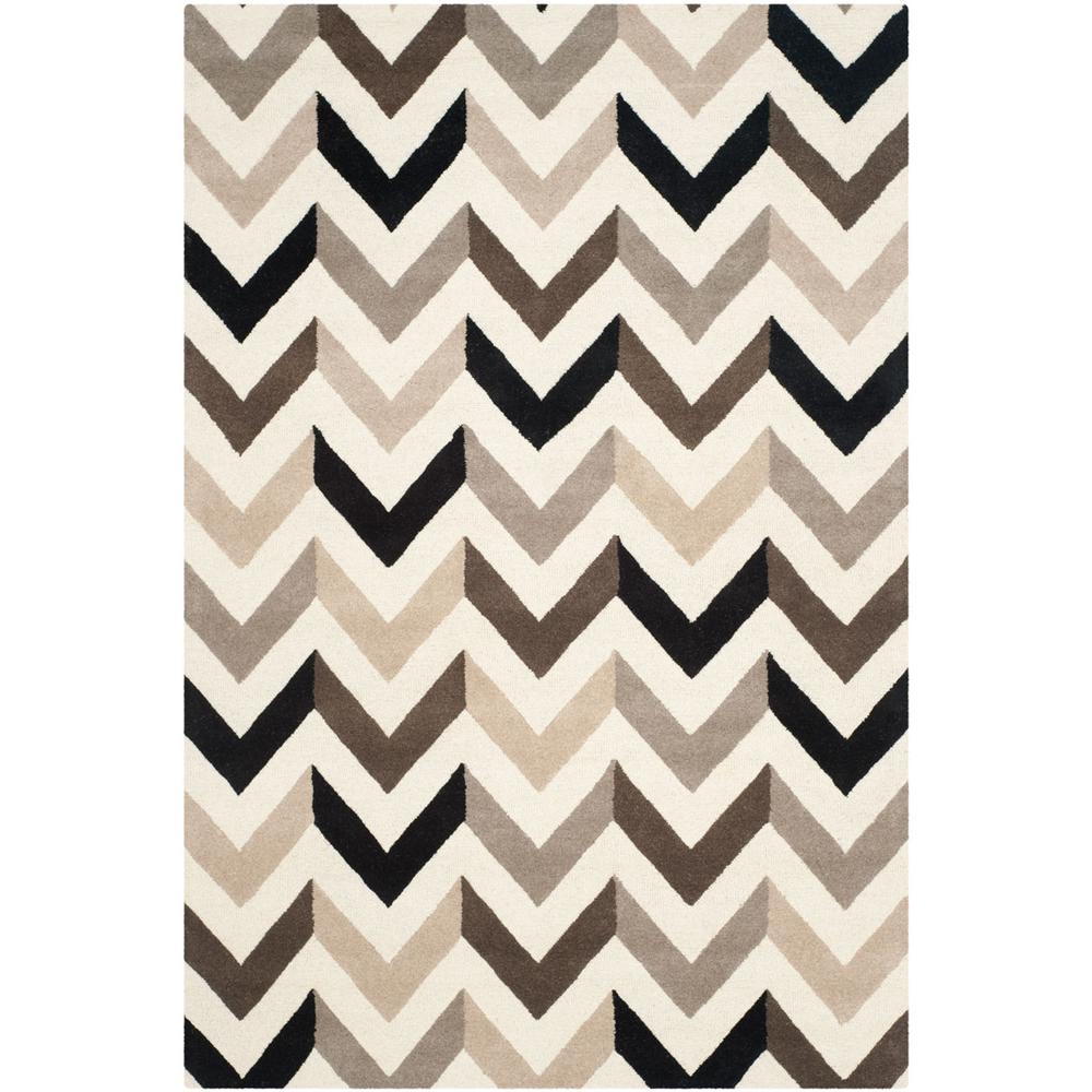 CAMBRIDGE, IVORY / BLACK, 6' X 9', Area Rug, CAM580C-6. Picture 1
