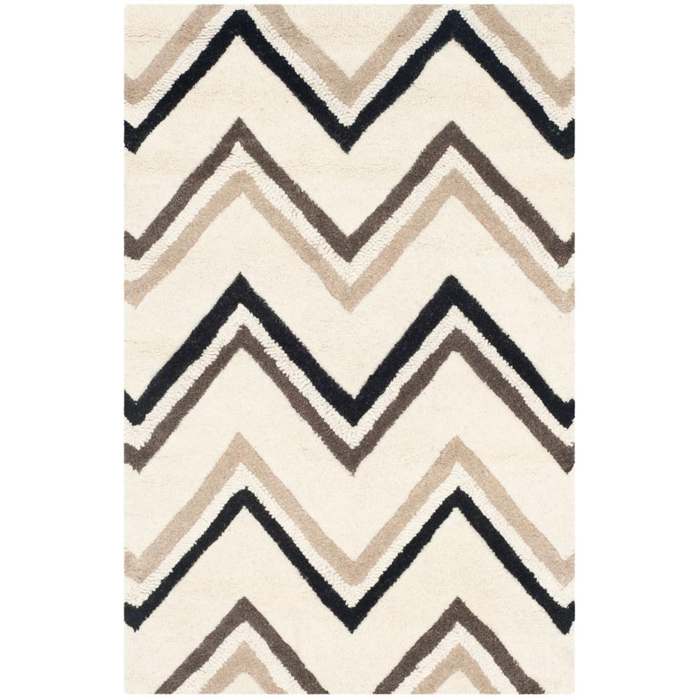 CAMBRIDGE, IVORY / BLACK, 2'-6" X 4', Area Rug, CAM581B-24. Picture 1