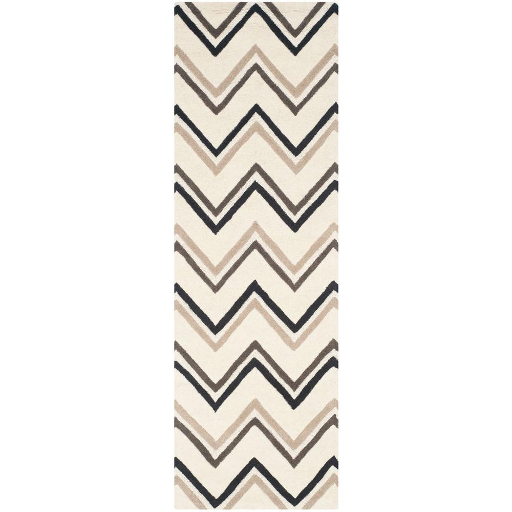 CAMBRIDGE, IVORY / BLACK, 2'-6" X 8', Area Rug, CAM581B-28. Picture 1