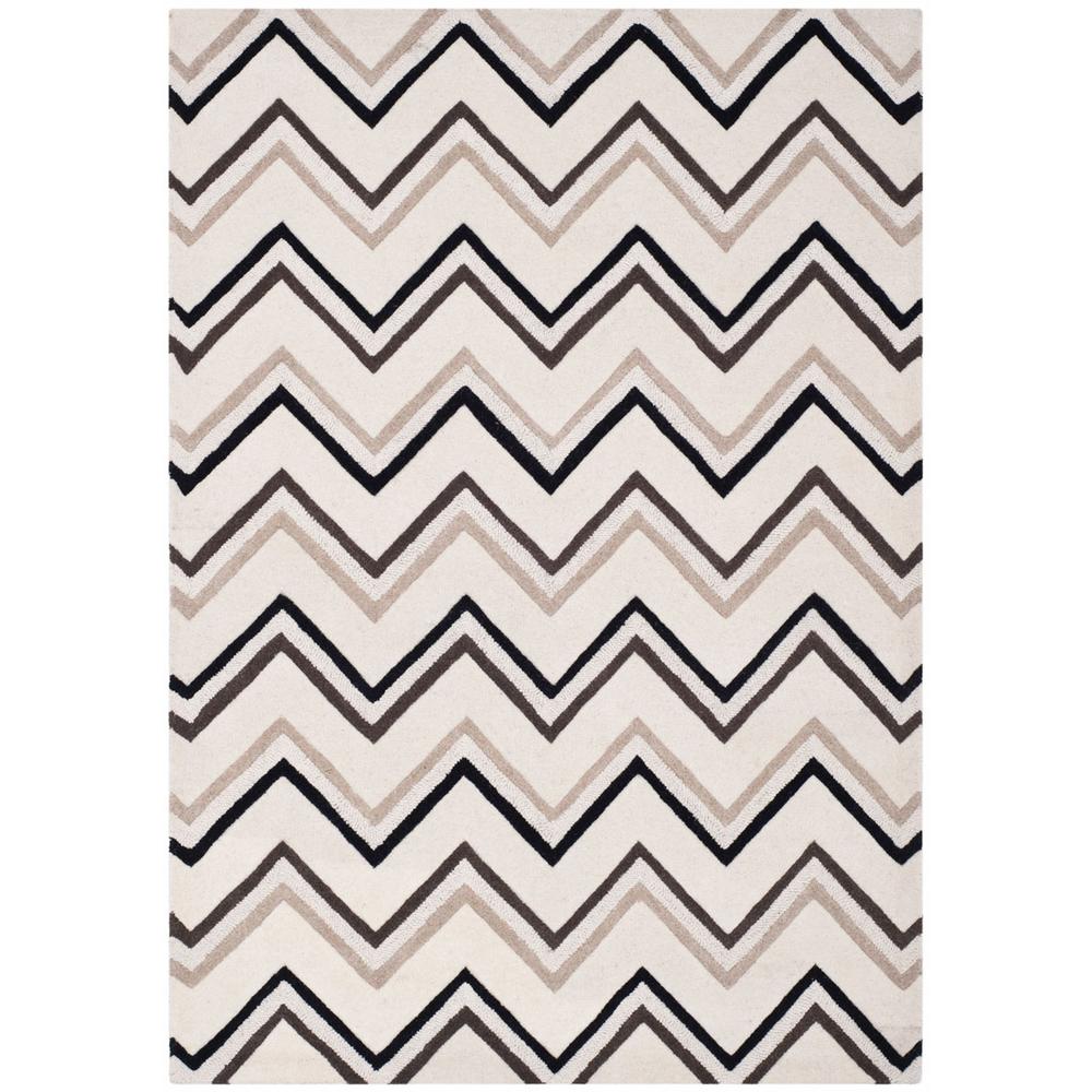 CAMBRIDGE, IVORY / BLACK, 5' X 8', Area Rug, CAM581B-5. Picture 1