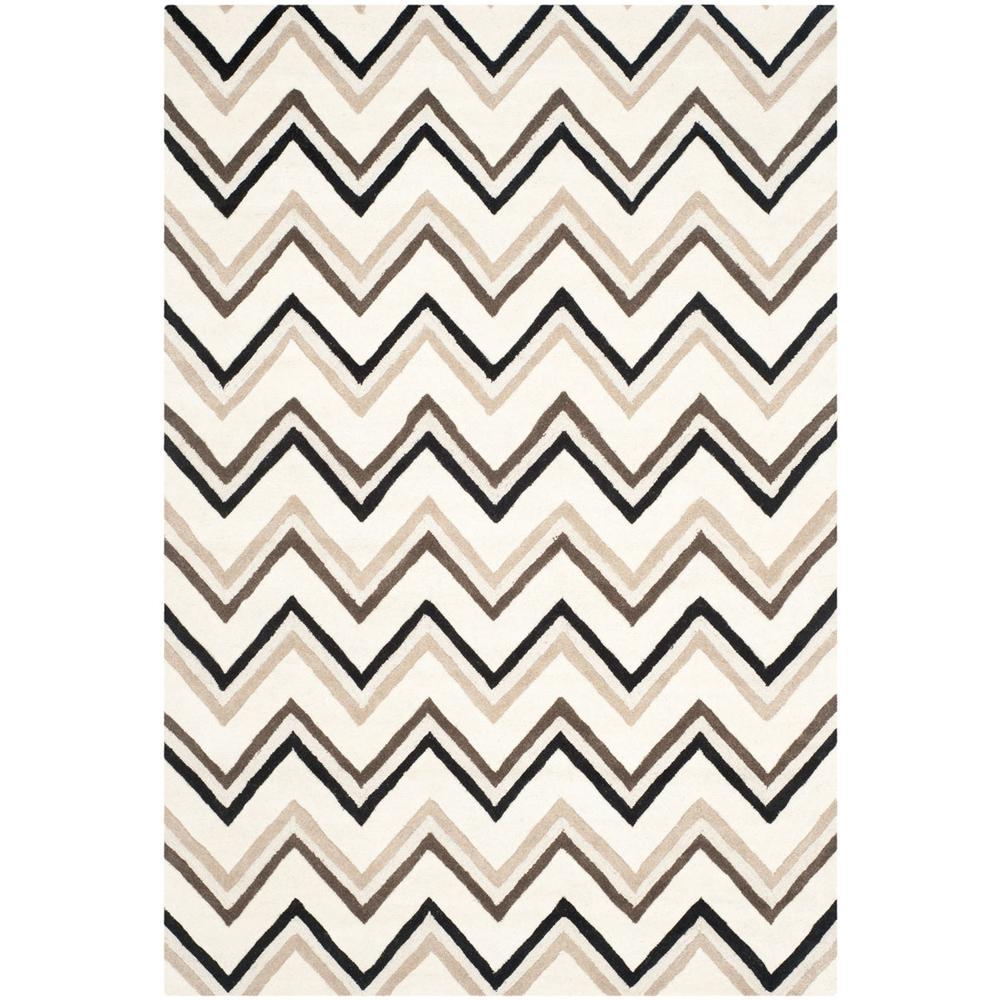 CAMBRIDGE, IVORY / BLACK, 6' X 9', Area Rug, CAM581B-6. Picture 1