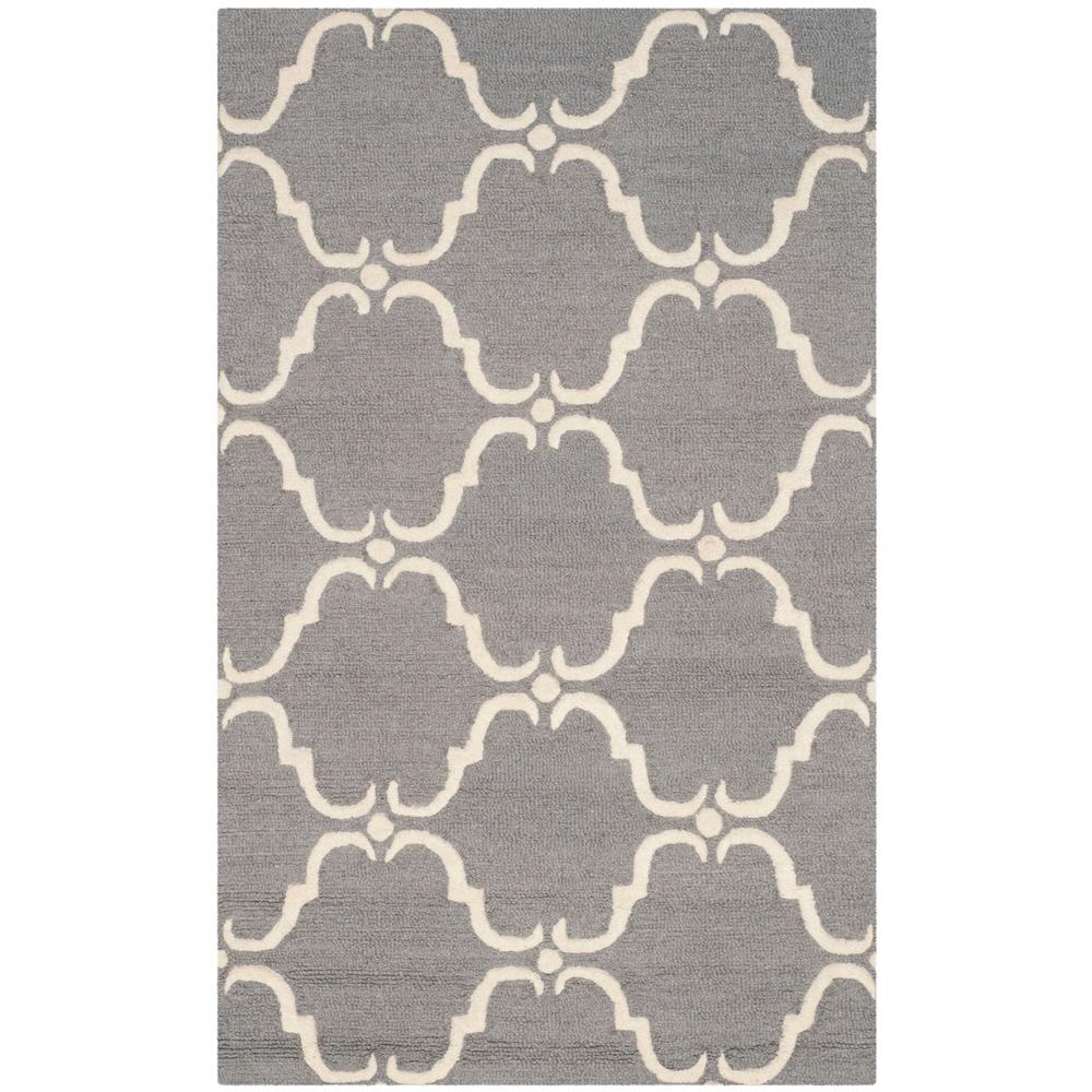 CAMBRIDGE, DARK GREY / IVORY, 3' X 5', Area Rug, CAM703D-3. Picture 1