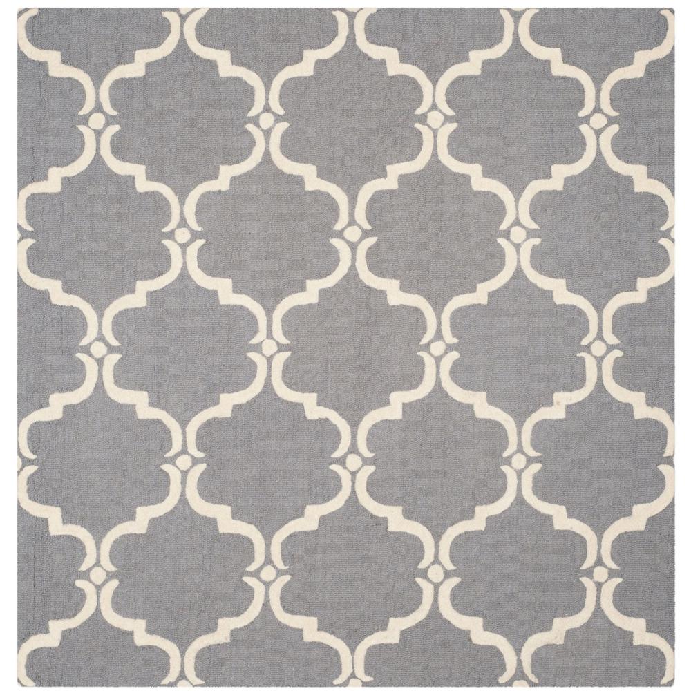 CAMBRIDGE, DARK GREY / IVORY, 6' X 6' Square, Area Rug, CAM703D-6SQ. Picture 1