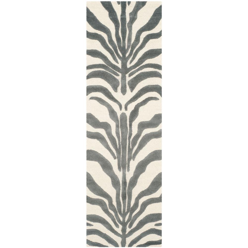 CAMBRIDGE, IVORY / DARK GREY, 2'-6" X 8', Area Rug. Picture 1