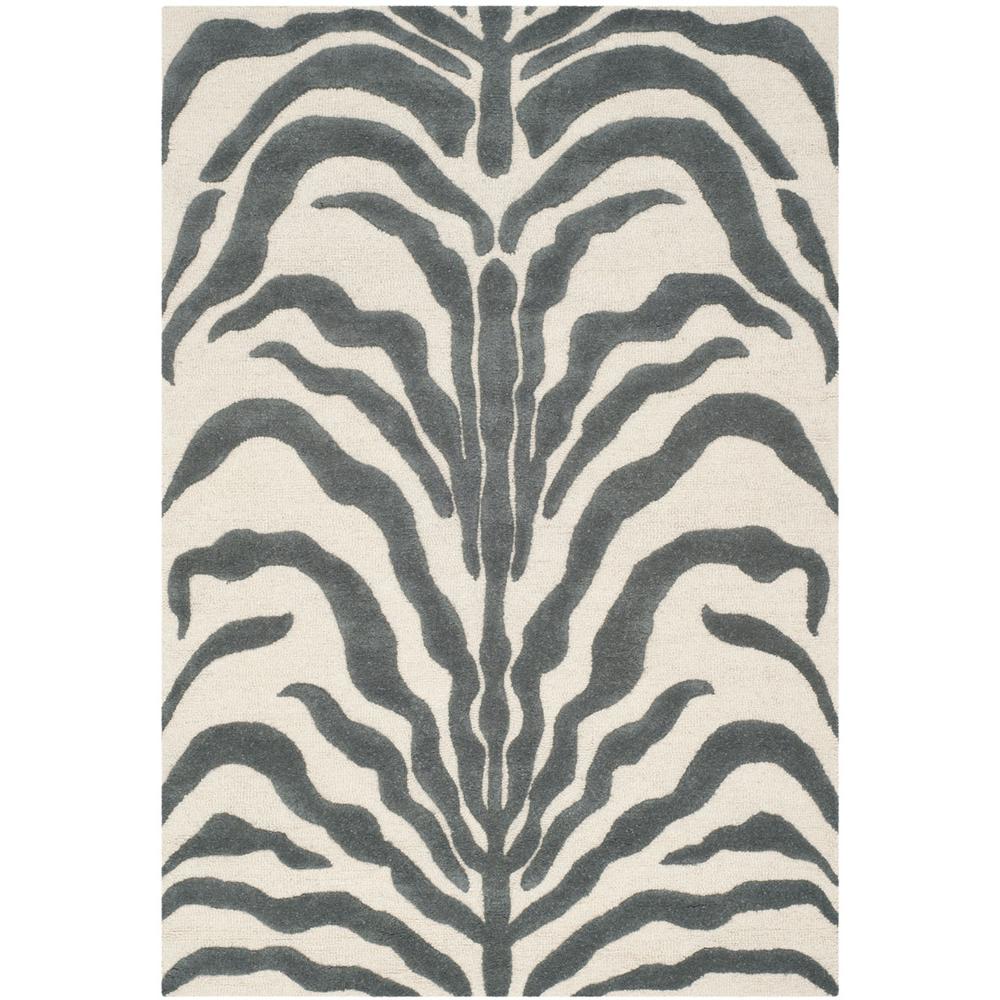 CAMBRIDGE, IVORY / DARK GREY, 4' X 6', Area Rug. Picture 1