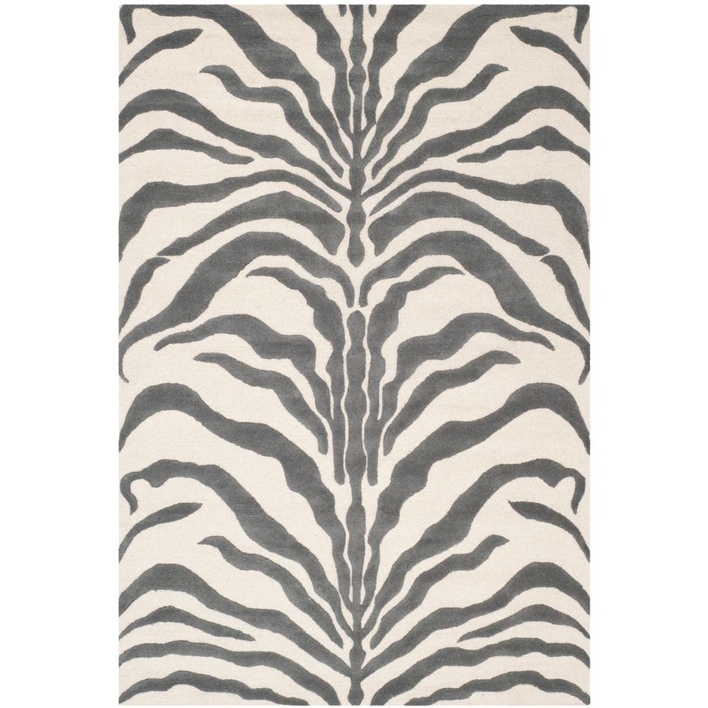 CAMBRIDGE, IVORY / DARK GREY, 6' X 9', Area Rug. Picture 1