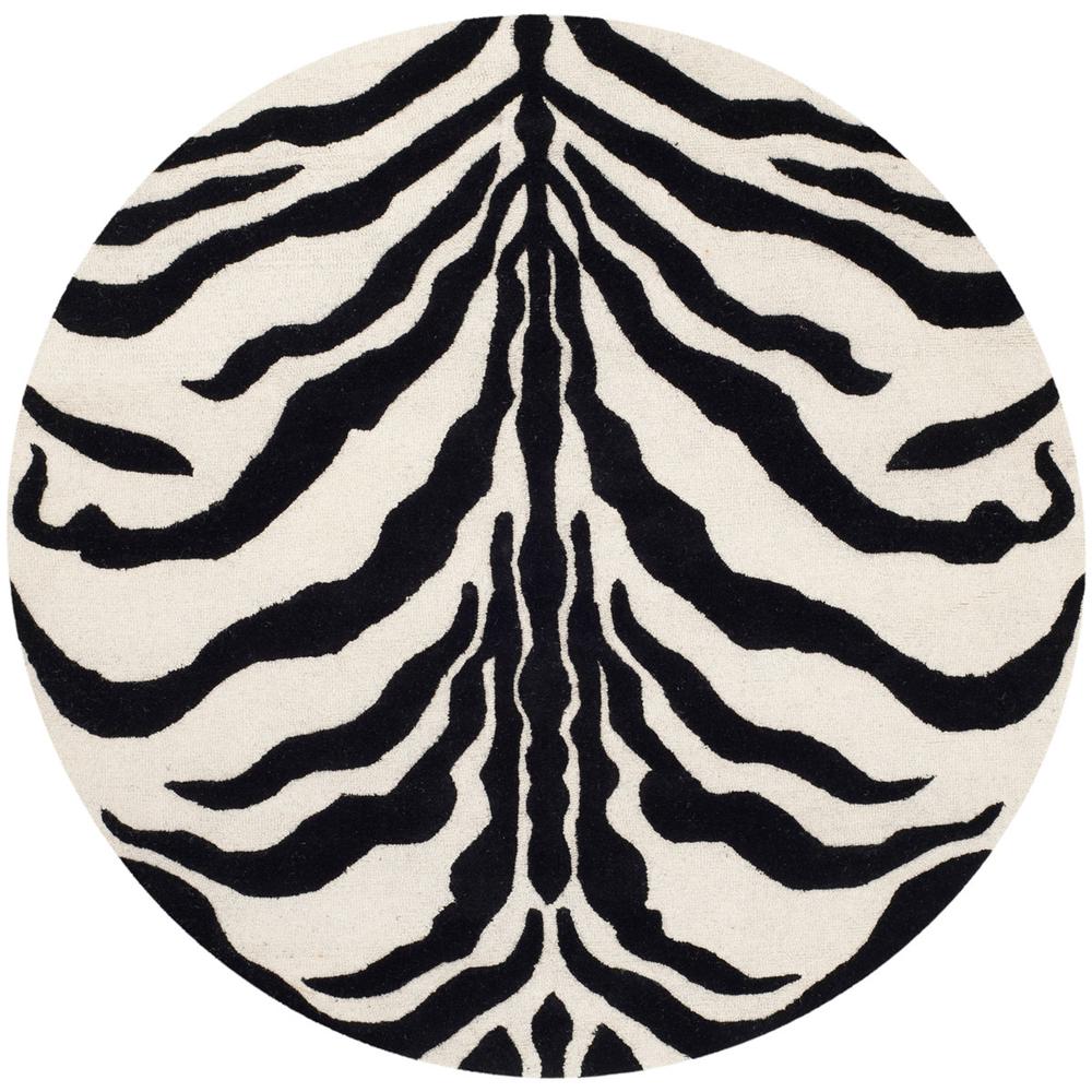 CAMBRIDGE, IVORY / BLACK, 6' X 6' Round, Area Rug, CAM709Q-6R. Picture 1