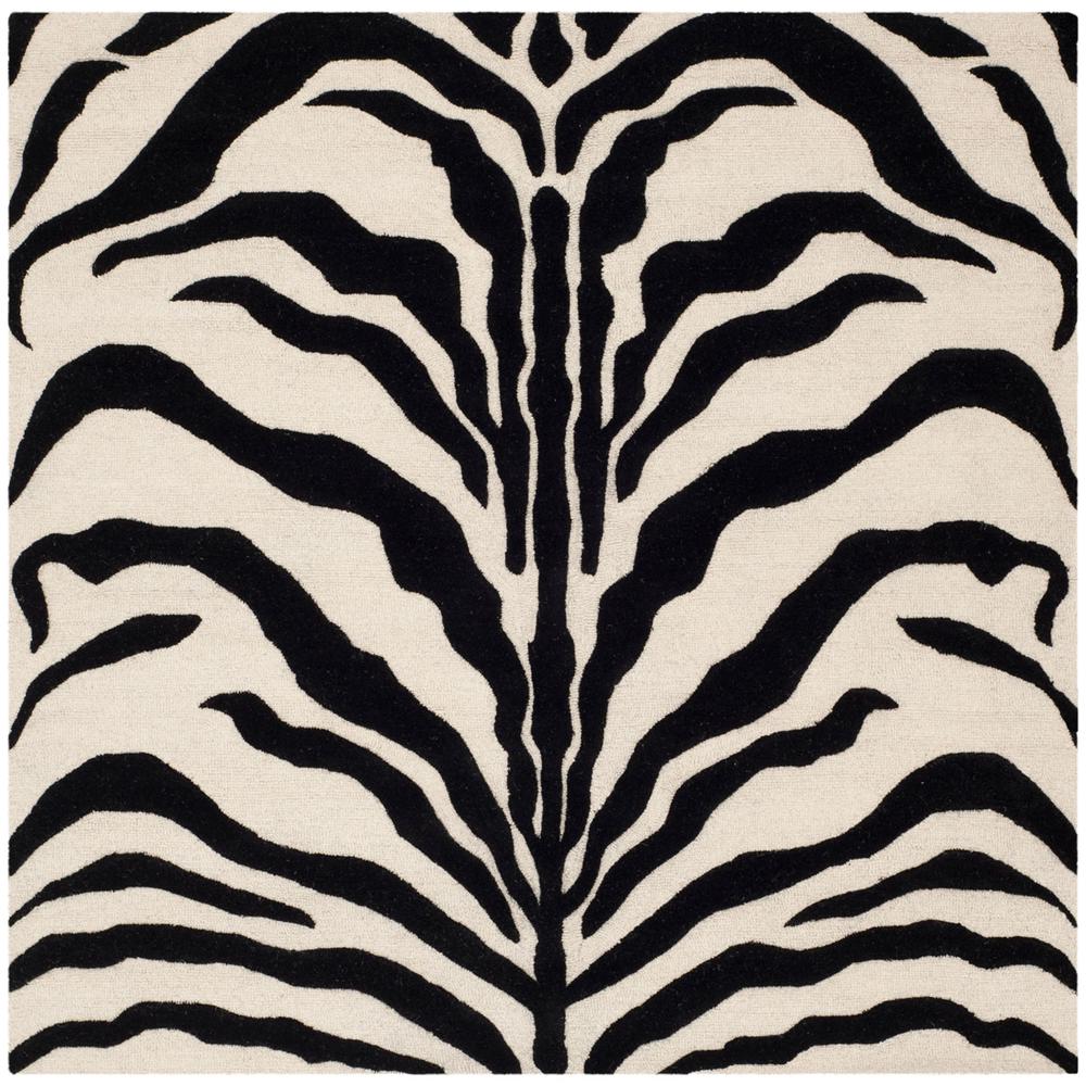 CAMBRIDGE, IVORY / BLACK, 6' X 6' Square, Area Rug, CAM709Q-6SQ. Picture 1
