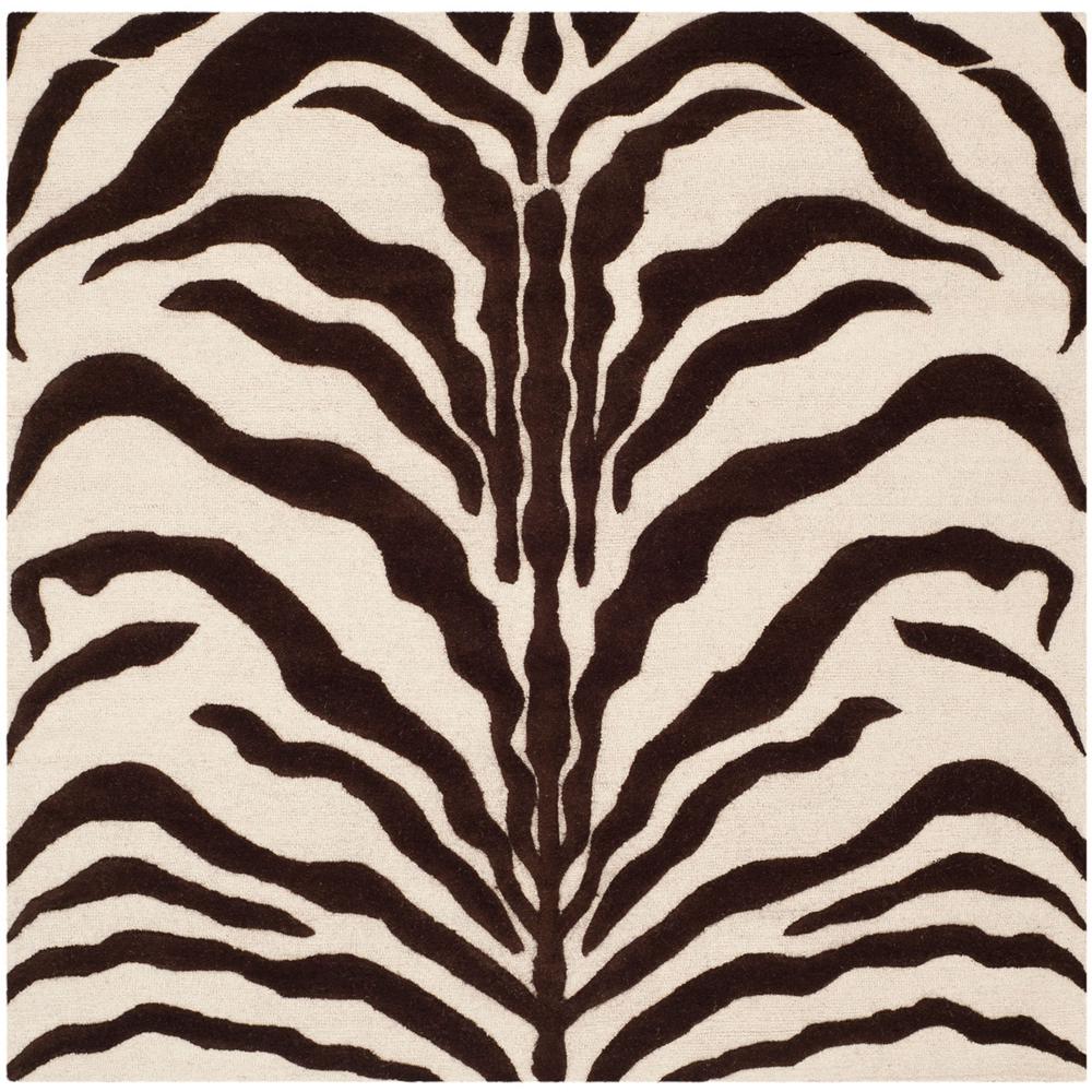 CAMBRIDGE, IVORY / BROWN, 6' X 6' Square, Area Rug. Picture 1