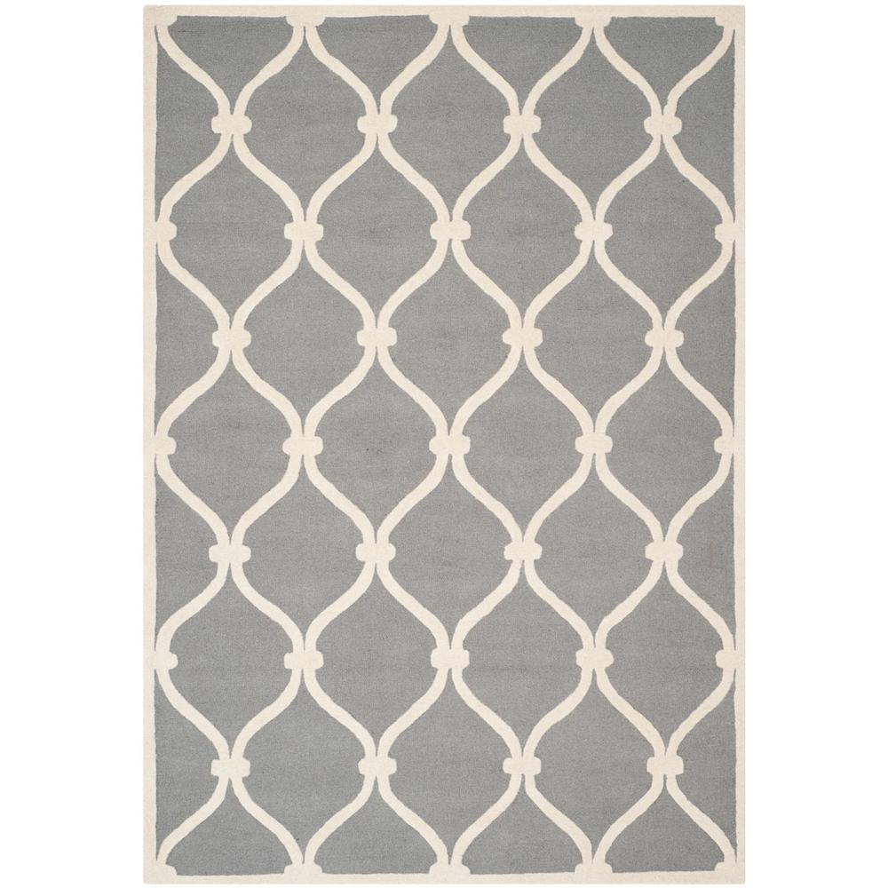 CAMBRIDGE, DARK GREY / IVORY, 6' X 9', Area Rug, CAM710D-6. Picture 1