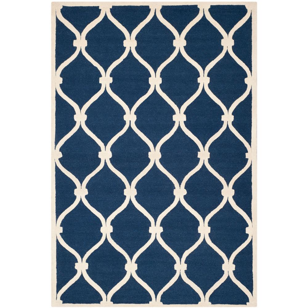 CAMBRIDGE, NAVY / IVORY, 6' X 9', Area Rug, CAM710M-6. Picture 1