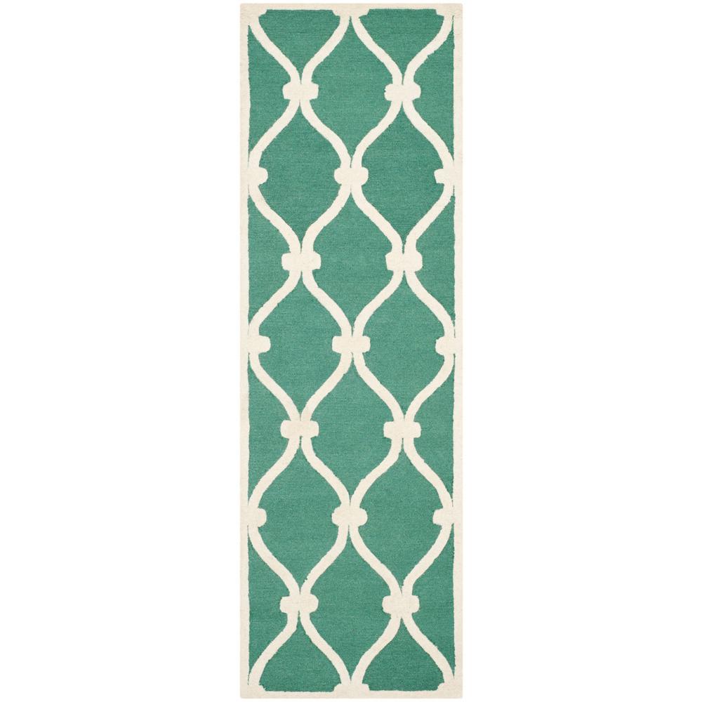 CAMBRIDGE, TEAL / IVORY, 2'-6" X 8', Area Rug, CAM710T-28. Picture 1