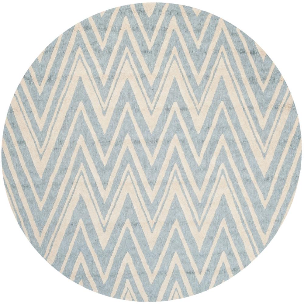 CAMBRIDGE, BLUE / IVORY, 6' X 6' Round, Area Rug, CAM711B-6R. Picture 1