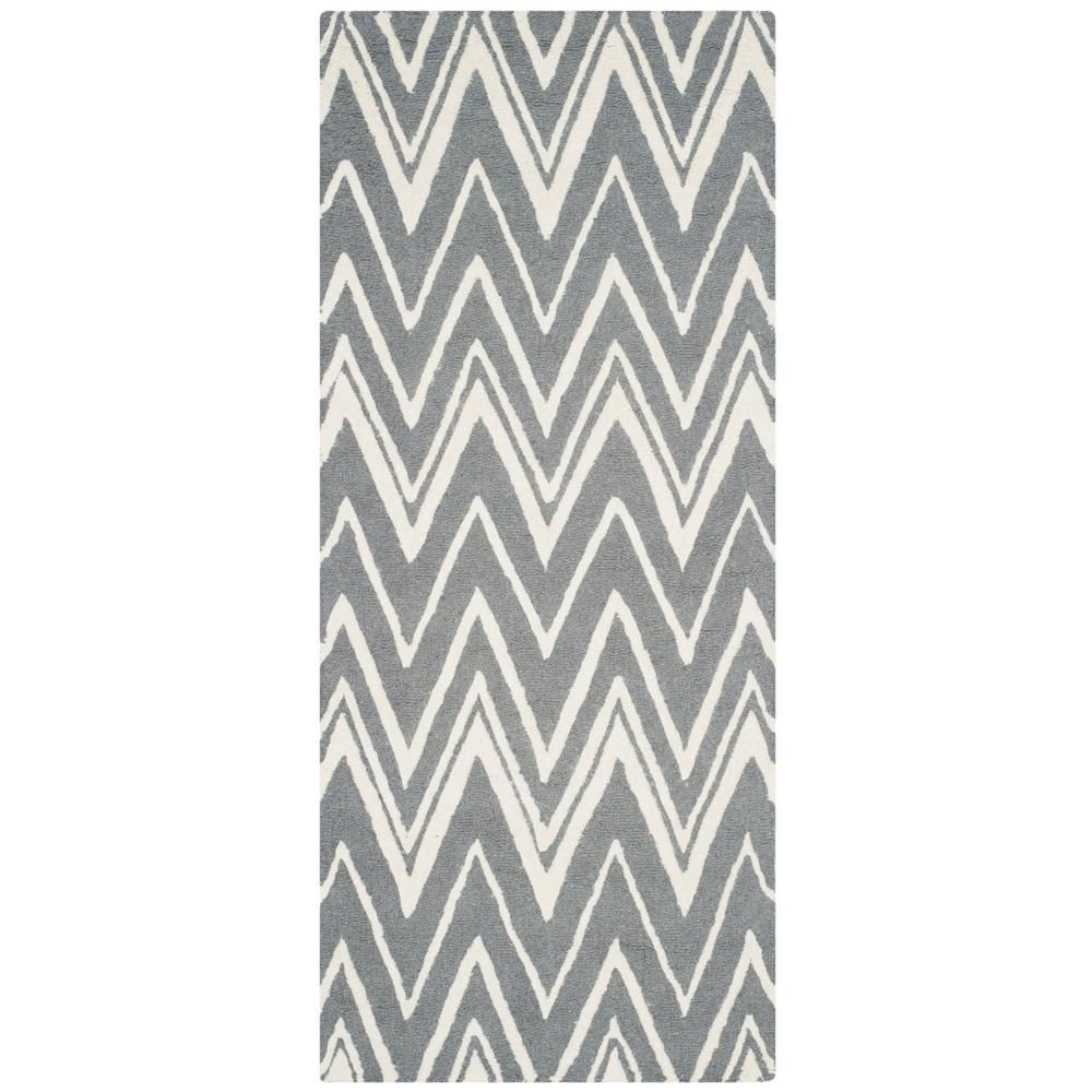 CAMBRIDGE, DARK GREY / IVORY, 2'-6" X 10', Area Rug, CAM711D-210. Picture 1