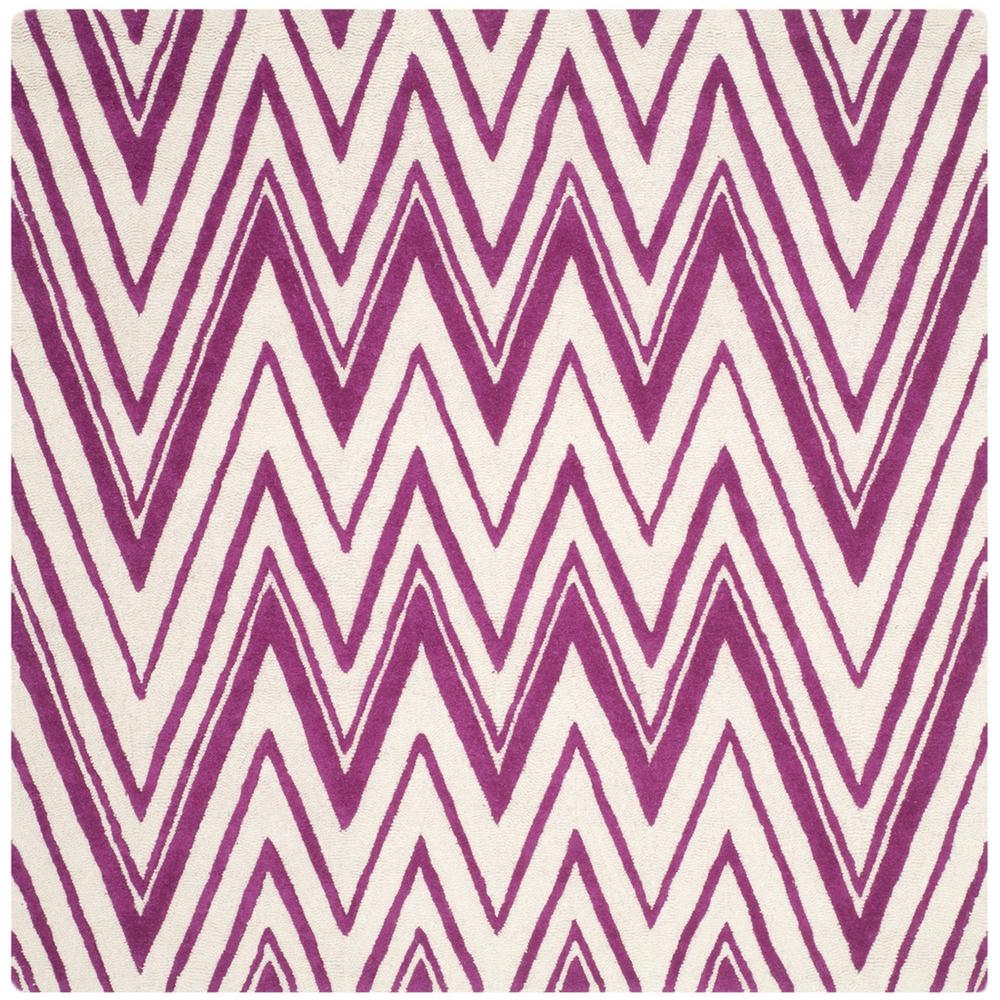 CAMBRIDGE, IVORY / FUCHSIA, 6' X 6' Square, Area Rug, CAM711F-6SQ. Picture 1