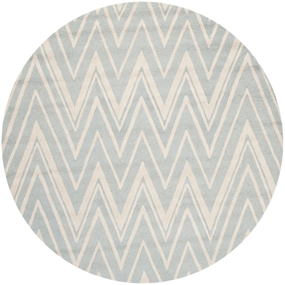CAMBRIDGE, GREY / IVORY, 6' X 6' Round, Area Rug, CAM711G-6R. Picture 1