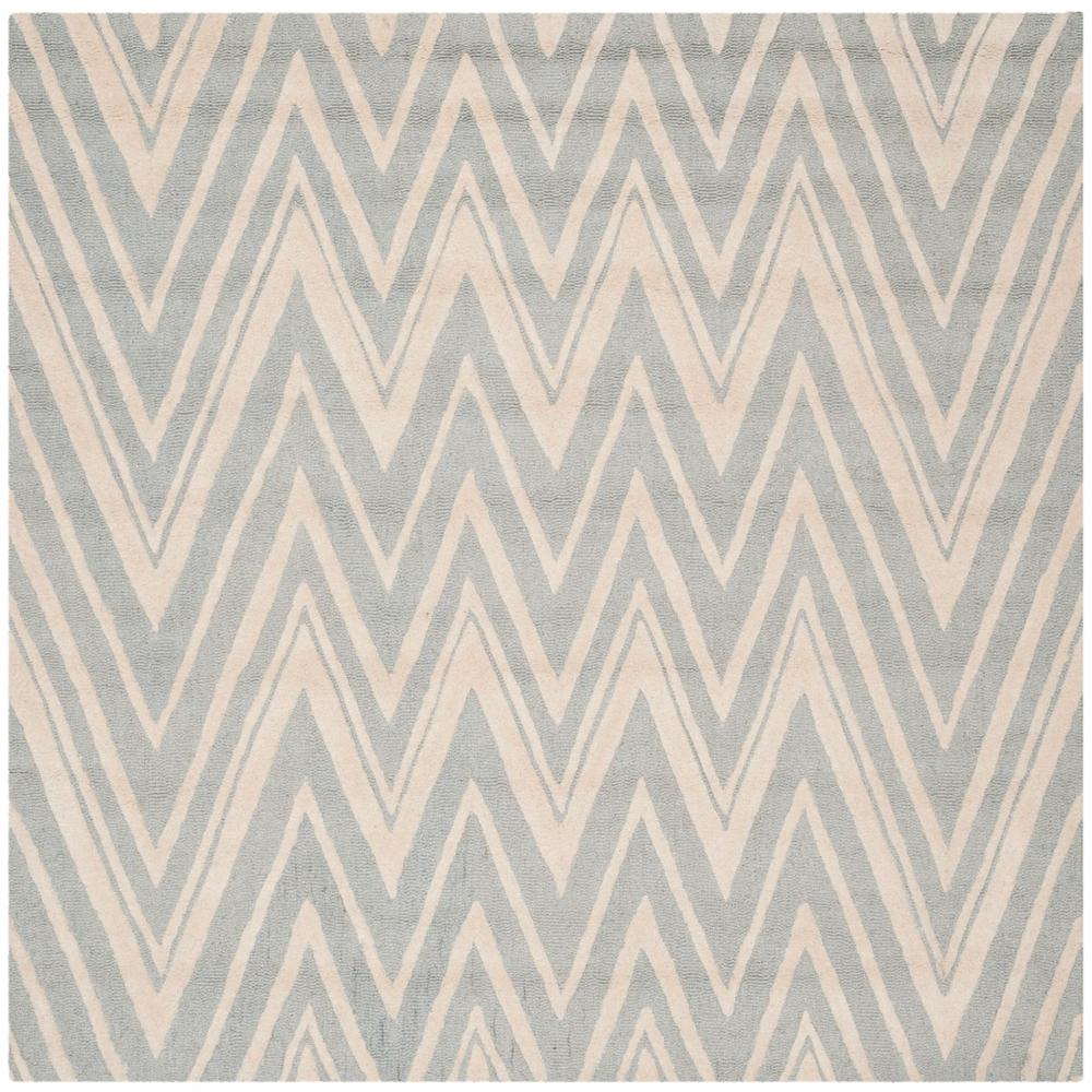 CAMBRIDGE, GREY / IVORY, 4' X 4' Square, Area Rug, CAM711G-4SQ. Picture 1