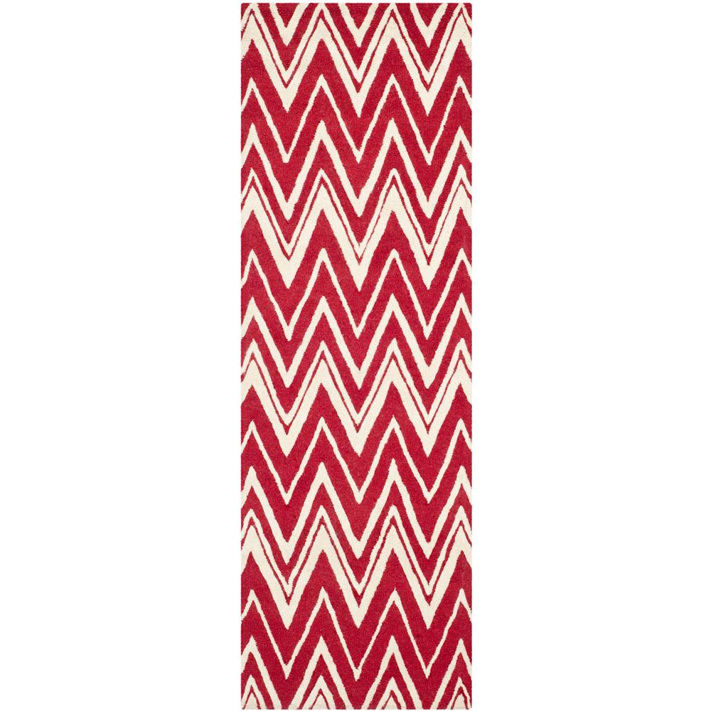 CAMBRIDGE, RED / IVORY, 2'-6" X 8', Area Rug. Picture 1