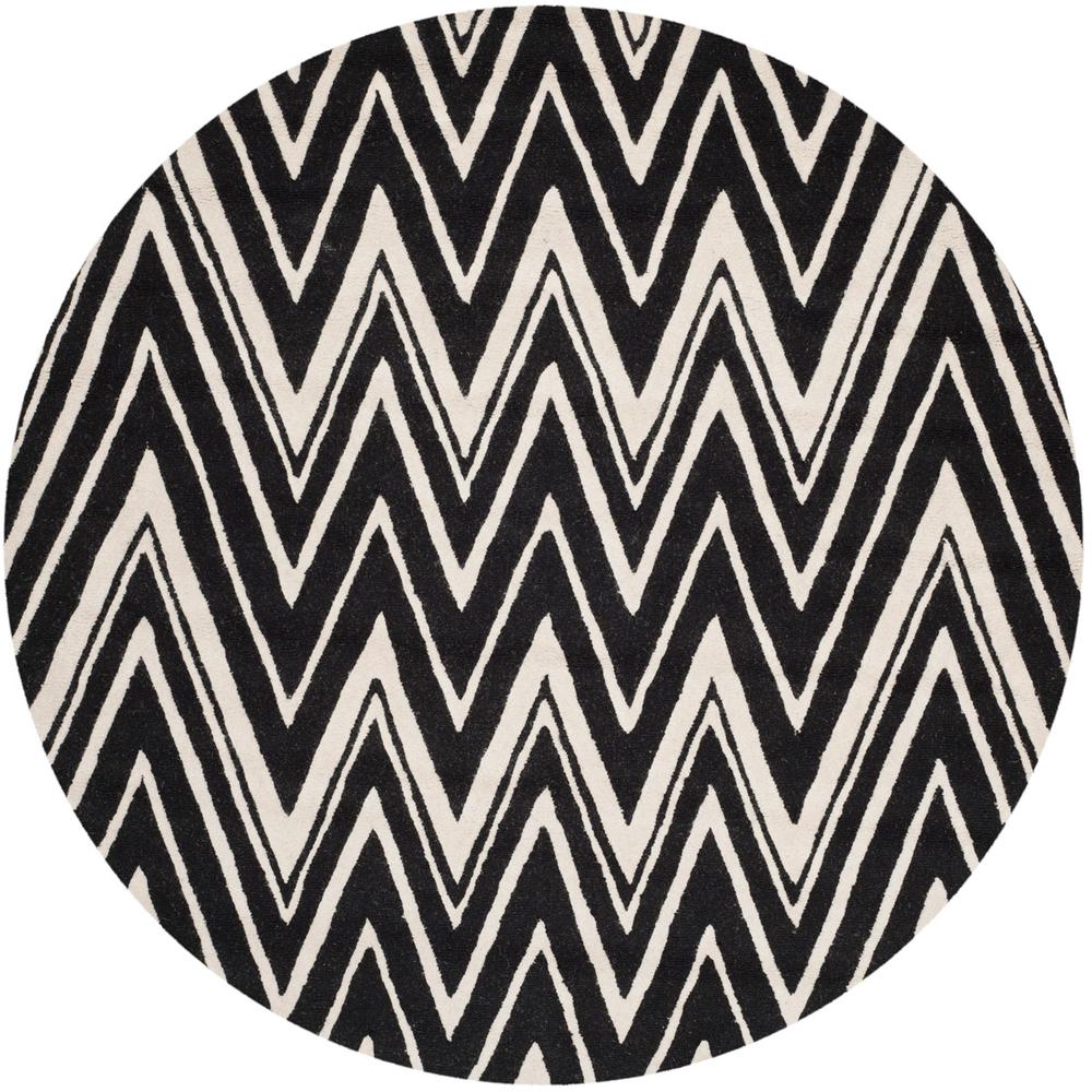 CAMBRIDGE, BLACK / IVORY, 6' X 6' Round, Area Rug, CAM711K-6R. Picture 1