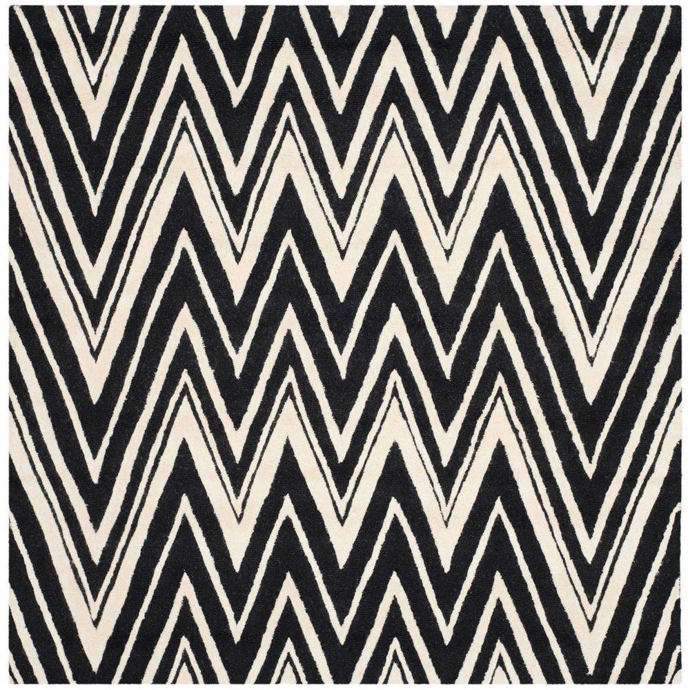CAMBRIDGE, BLACK / IVORY, 6' X 6' Square, Area Rug, CAM711K-6SQ. Picture 1