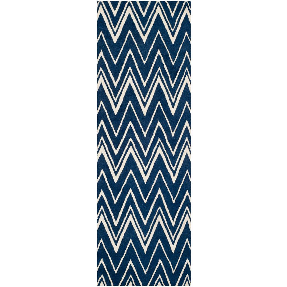 CAMBRIDGE, NAVY / IVORY, 2'-6" X 8', Area Rug, CAM711M-28. Picture 1