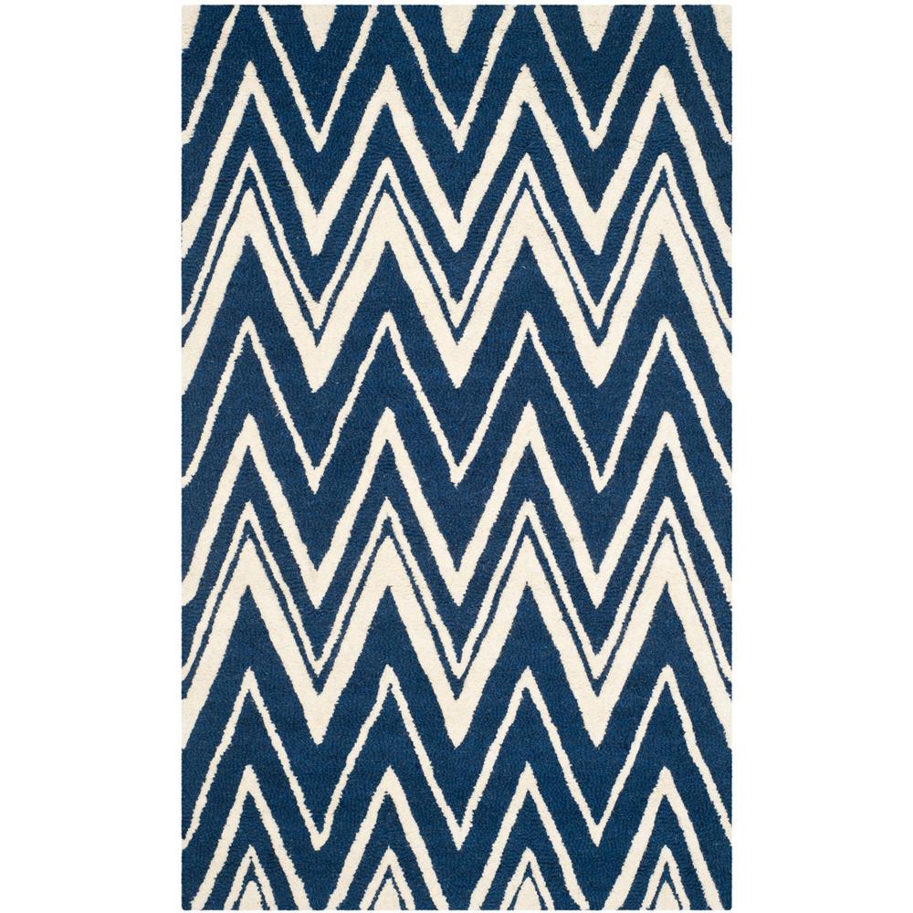 CAMBRIDGE, NAVY / IVORY, 3' X 5', Area Rug, CAM711M-3. Picture 1