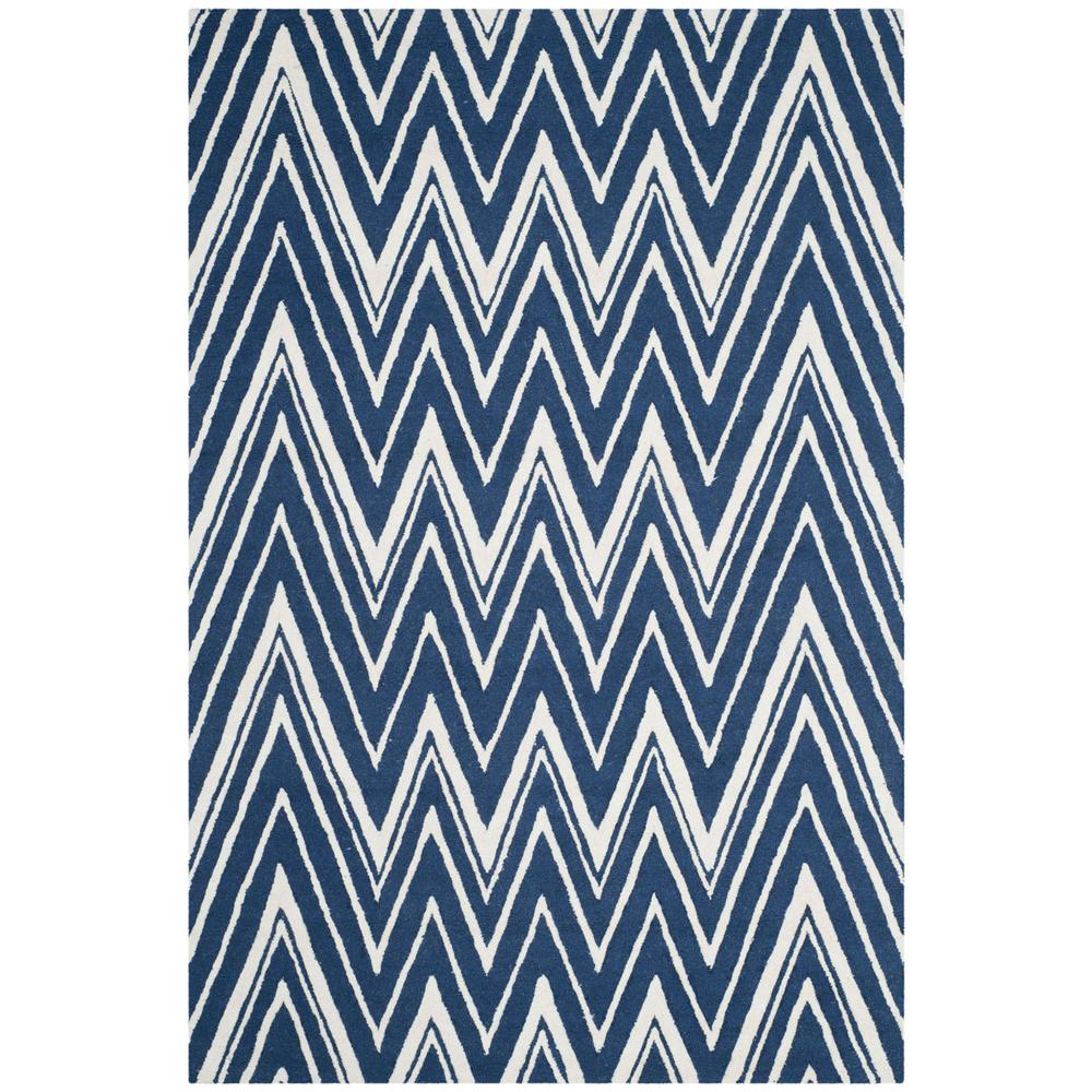 CAMBRIDGE, NAVY / IVORY, 6' X 9', Area Rug, CAM711M-6. Picture 1