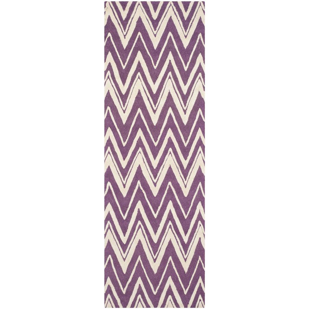 CAMBRIDGE, PURPLE / IVORY, 2'-6" X 8', Area Rug, CAM711P-28. Picture 1