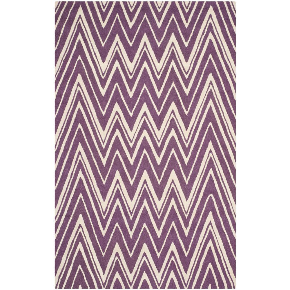 CAMBRIDGE, PURPLE / IVORY, 5' X 8', Area Rug, CAM711P-5. Picture 1