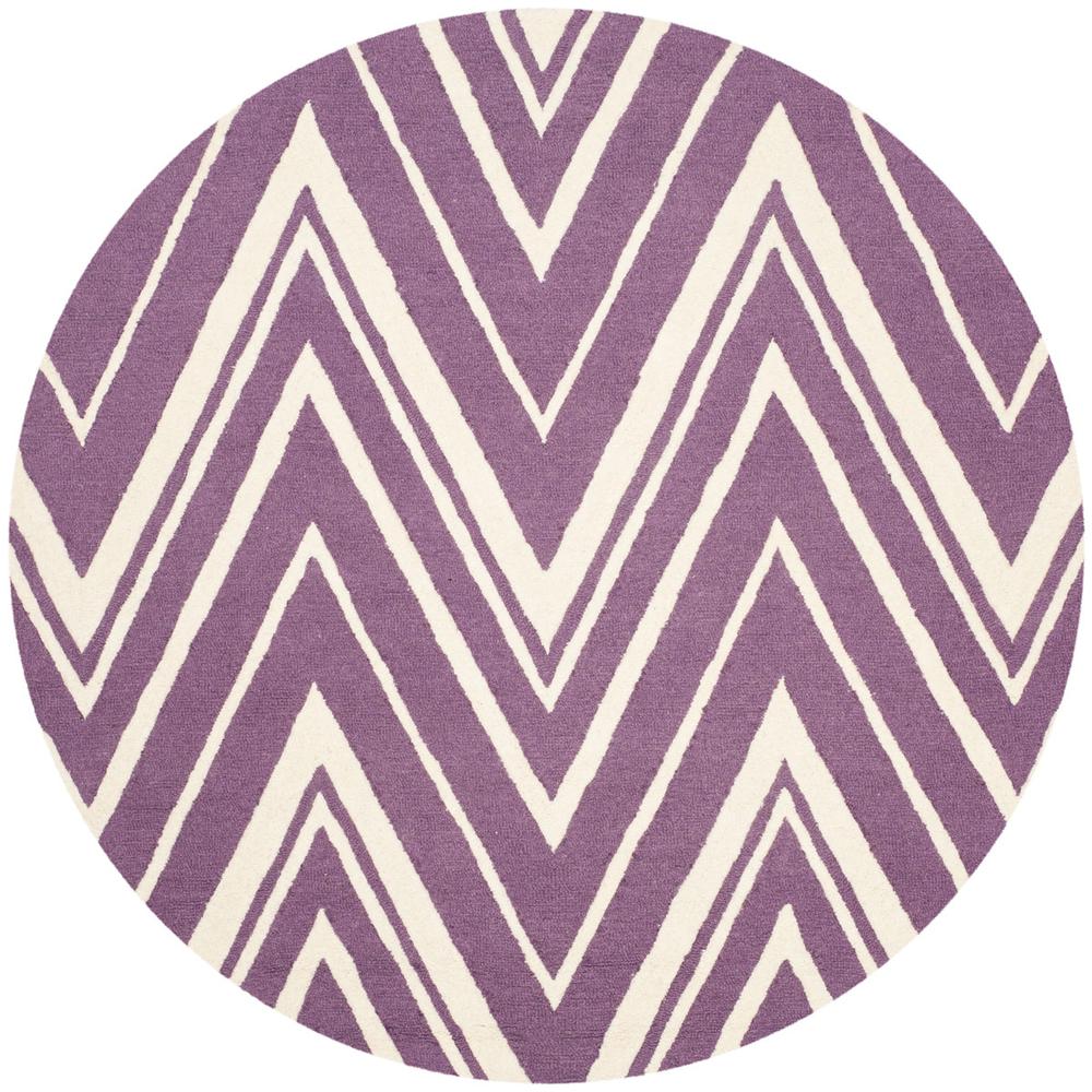 CAMBRIDGE, PURPLE / IVORY, 6' X 6' Round, Area Rug, CAM711P-6R. Picture 1