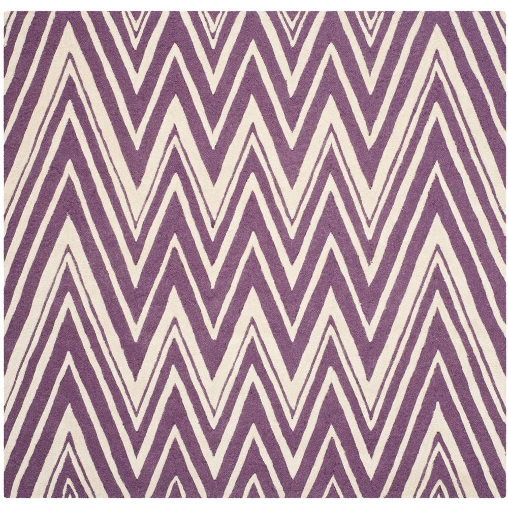 CAMBRIDGE, PURPLE / IVORY, 6' X 6' Square, Area Rug, CAM711P-6SQ. Picture 1