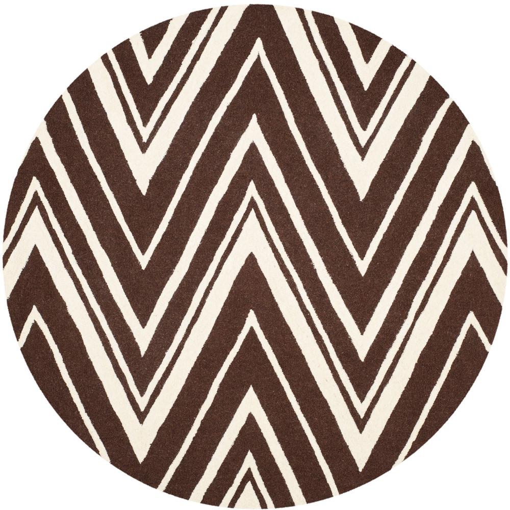 CAMBRIDGE, BROWN / IVORY, 6' X 6' Round, Area Rug, CAM711R-6R. Picture 1